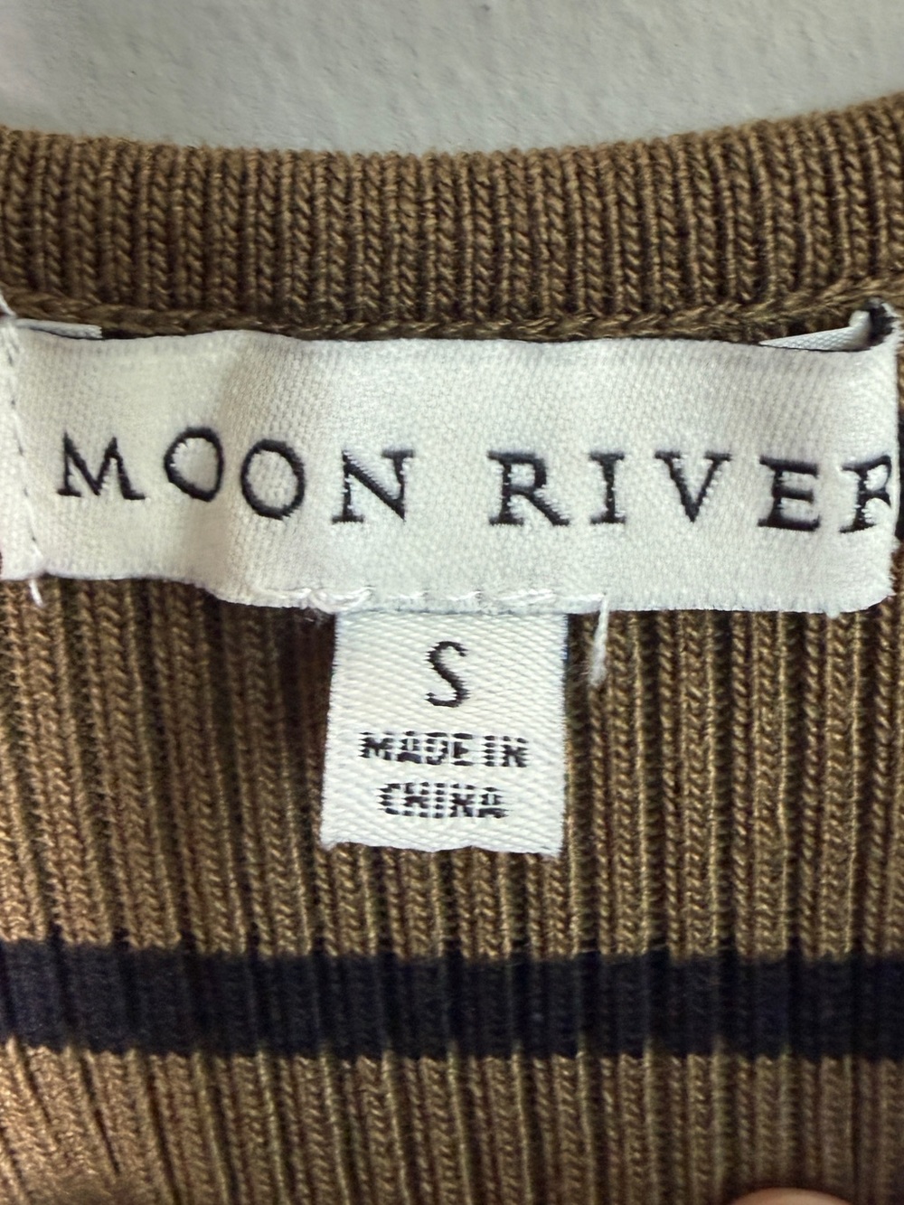 Moon River Stripe Mixed Media Stretch Olive Black Cotton Tank Maxi Dress Sz S - Picture 8 of 11